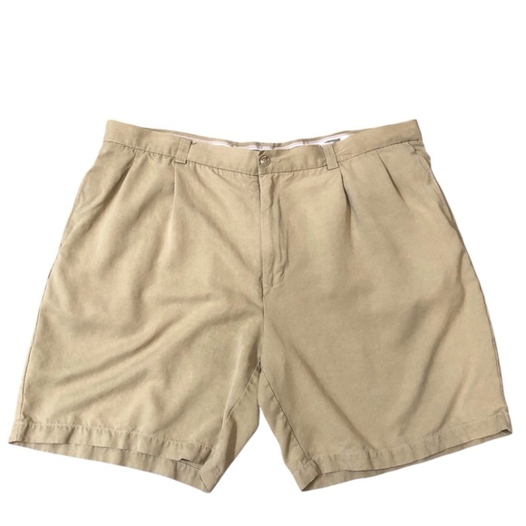 Tommy Bahama Men's Light Olive green Silk Shorts Flex Waist Pleated Front - Picture 1 of 5